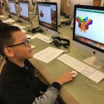 student in computer lab