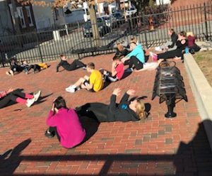 children exercising