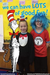 children dressed up for Dr. Suess Day